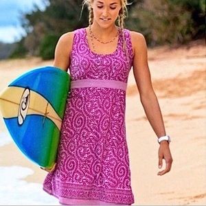 Athleta Vyasa Yoga Burnout Dress Fuchsia Purple